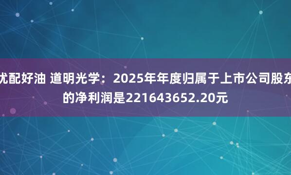 优配好油 道明光学：2025年年度归属于上市公司股东的净利润是221643652.20元