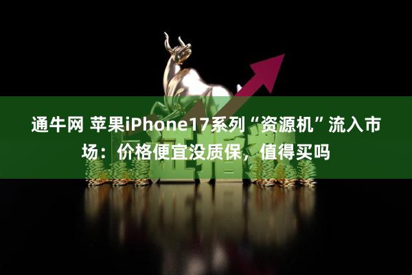通牛网 苹果iPhone17系列“资源机”流入市场：价格便宜没质保，值得买吗