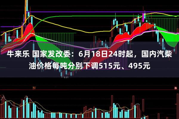 牛来乐 国家发改委：6月18日24时起，国内汽柴油价格每吨分别下调515元、495元
