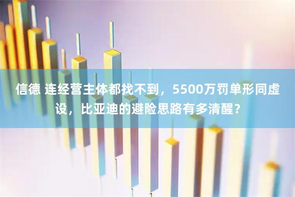 信德 连经营主体都找不到,5500万罚单形同虚设,比亚迪的避险思路有多清醒?
