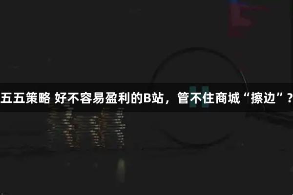 五五策略 好不容易盈利的B站，管不住商城“擦边”？