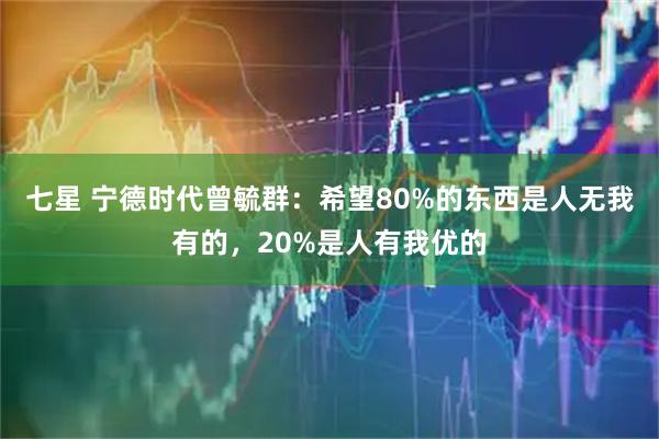 七星 宁德时代曾毓群:希望80%的东西是人无我有的,20%是人有我优的
